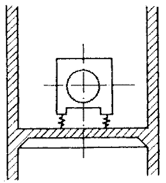Abbildung 4.3.1: Schema einer Masse, die auf Federn gelagerten ist um sie von der umgebenden Bausubstanz zu trennen.(Schirmer 2006, S.317)